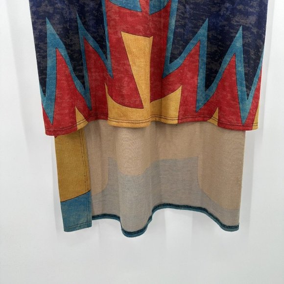 Amma Design LA Art Wear Artsy Paisley Hi Lo Maxi Dress Side Splits Size Small - Picture 7 of 10